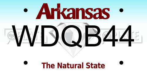 WDQB44 Arkansas License Plate