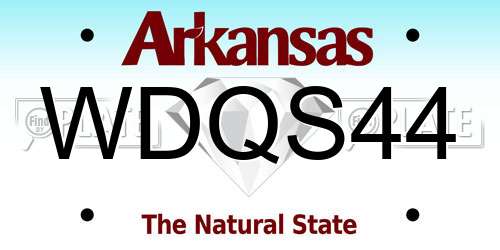 WDQS44 Arkansas License Plate