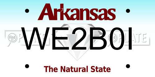 WE2B0I Arkansas License Plate