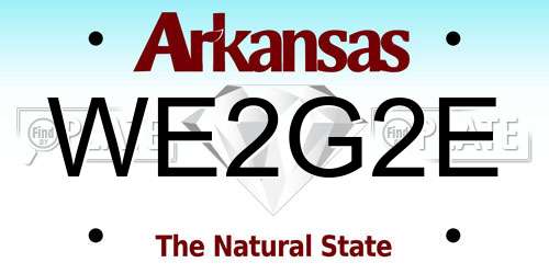 WE2G2E Arkansas License Plate