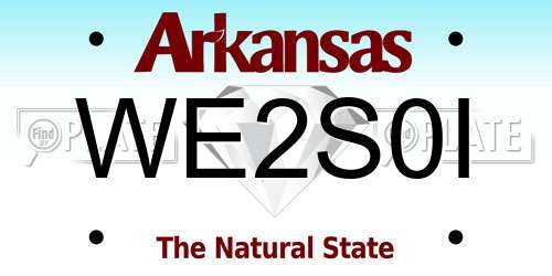 WE2S0I Arkansas License Plate