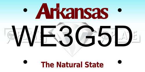 WE3G5D Arkansas License Plate