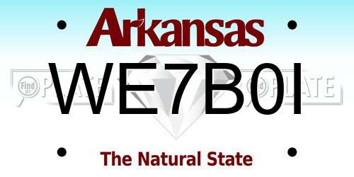 WE7B0I Arkansas License Plate