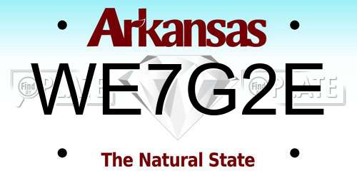 WE7G2E Arkansas License Plate