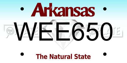 WEE650 Arkansas License Plate