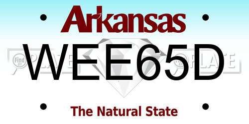 WEE65D Arkansas License Plate