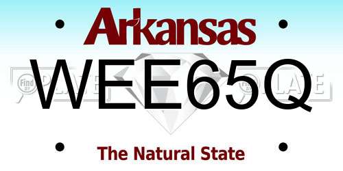 WEE65Q Arkansas License Plate