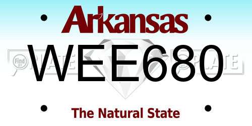 WEE680 Arkansas License Plate