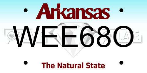WEE68O Arkansas License Plate