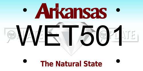 WET501 Arkansas License Plate