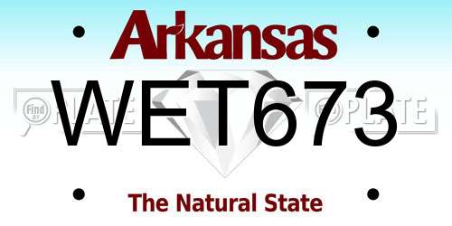 WET673 Arkansas License Plate