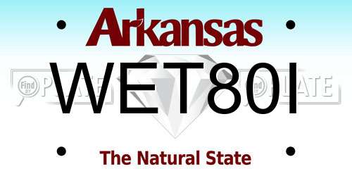 WET80I Arkansas License Plate