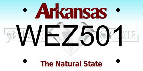 WEZ501 Arkansas License Plate
