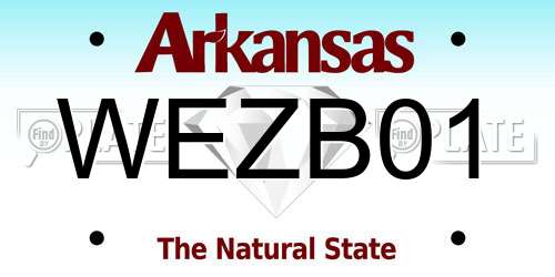 WEZB01 Arkansas License Plate