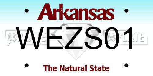 WEZS01 Arkansas License Plate