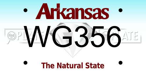 WG356 Arkansas License Plate