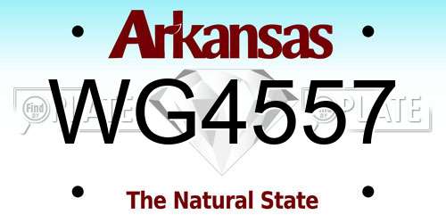 WG4557 Arkansas License Plate