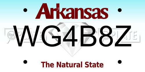 WG4B8Z Arkansas License Plate