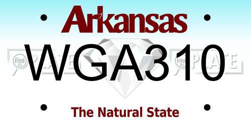 WGA310 Arkansas License Plate