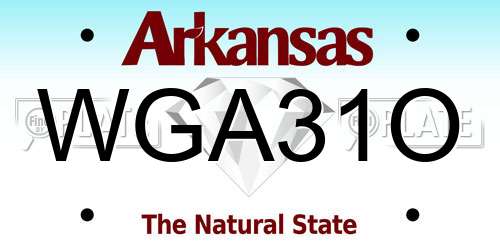 WGA31O Arkansas License Plate