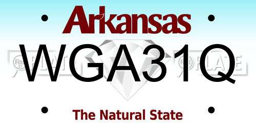 WGA31Q Arkansas License Plate