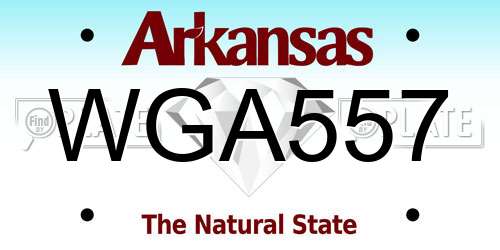 WGA557 Arkansas License Plate
