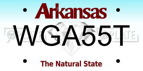 WGA55T Arkansas License Plate