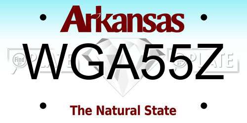 WGA55Z Arkansas License Plate