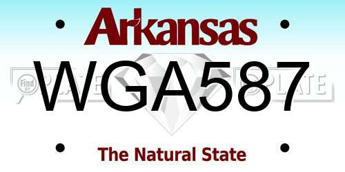 WGA587 Arkansas License Plate
