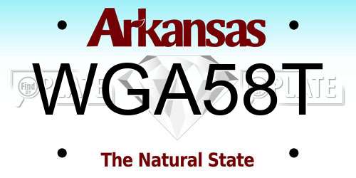 WGA58T Arkansas License Plate