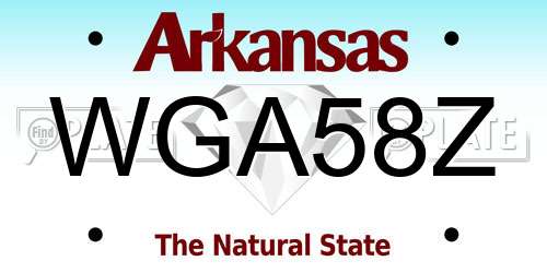 WGA58Z Arkansas License Plate