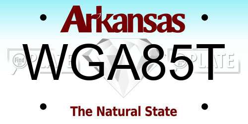 WGA85T Arkansas License Plate