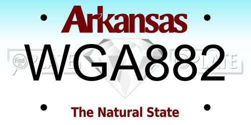 WGA882 Arkansas License Plate