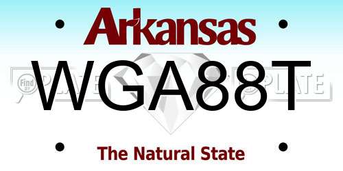 WGA88T Arkansas License Plate