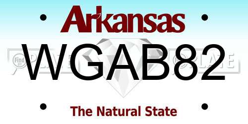 WGAB82 Arkansas License Plate