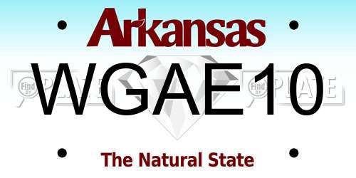 WGAE10 Arkansas License Plate