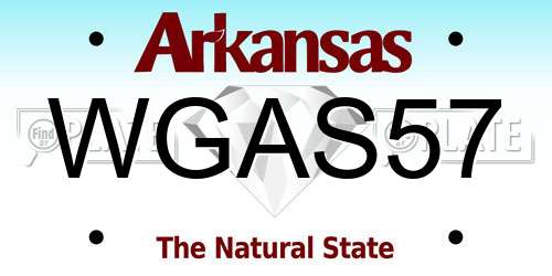 WGAS57 Arkansas License Plate