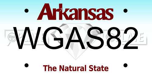 WGAS82 Arkansas License Plate