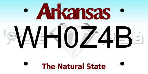 WH0Z4B Arkansas License Plate