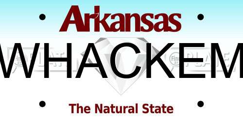 WHACKEM Arkansas License Plate