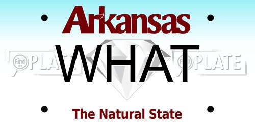 WHAT Arkansas License Plate