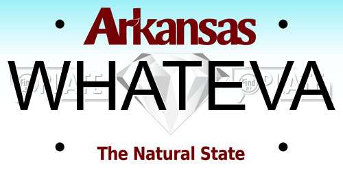 WHATEVA Arkansas License Plate