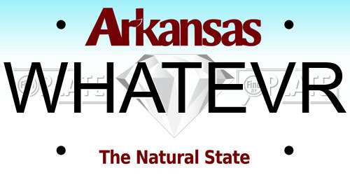 WHATEVR Arkansas License Plate