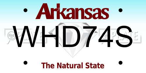 WHD74S Arkansas License Plate