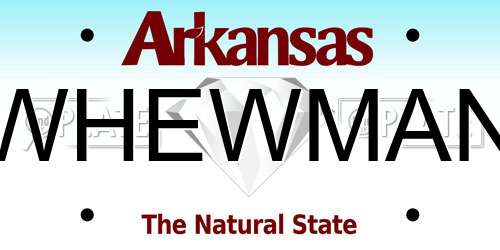 WHEWMAN Arkansas License Plate