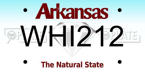 WHI212 Arkansas License Plate