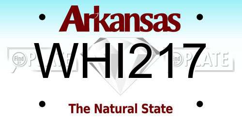 WHI217 Arkansas License Plate