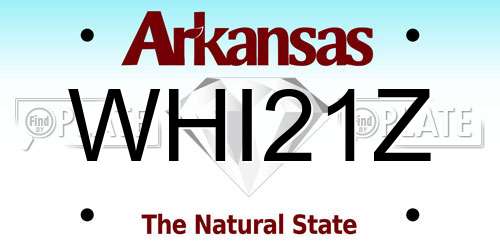 WHI21Z Arkansas License Plate