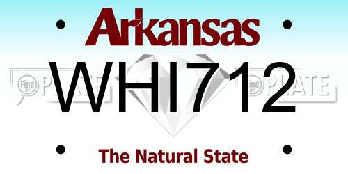 WHI712 Arkansas License Plate