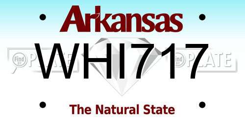 WHI717 Arkansas License Plate
